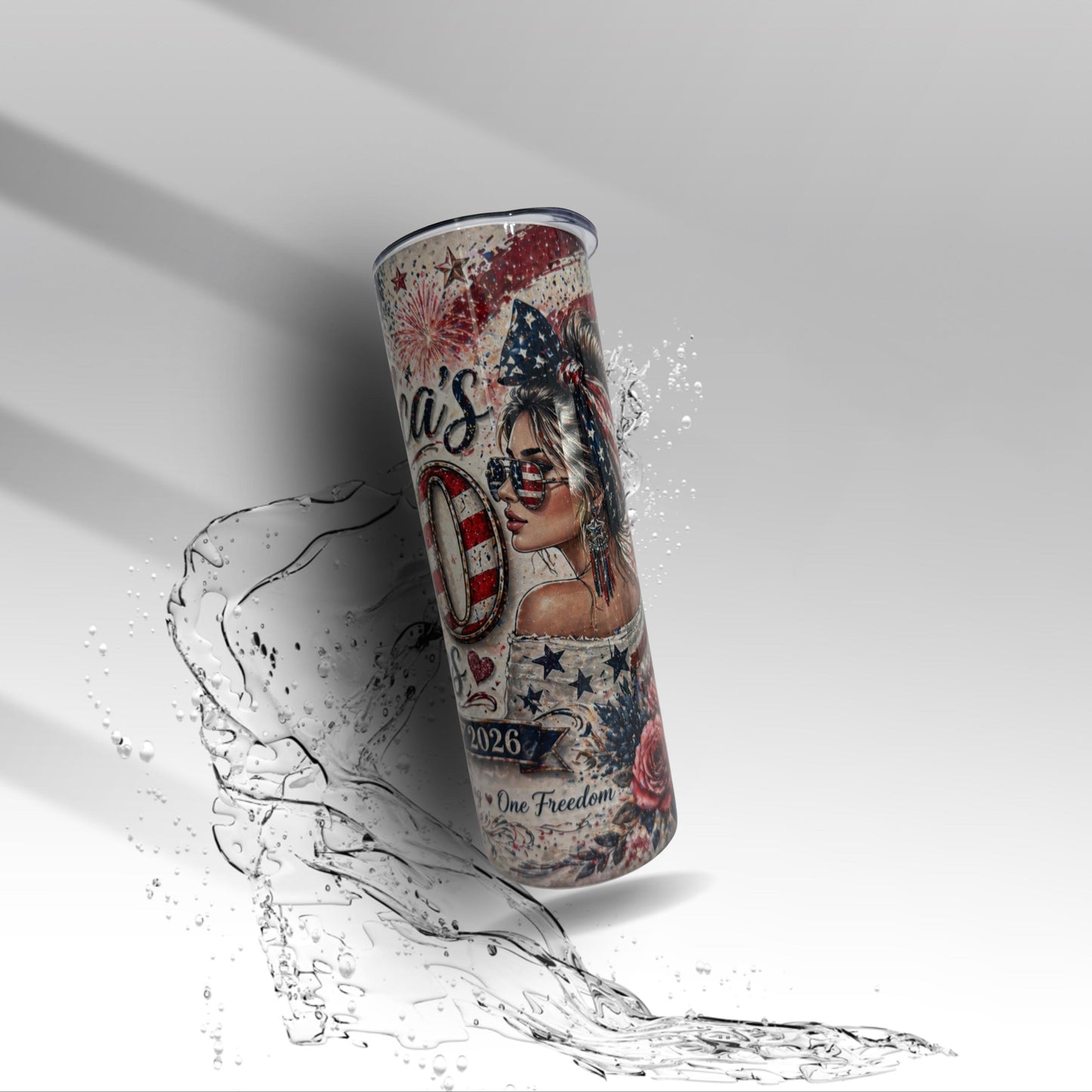 America 250 Years Tumbler | Patriotic Floral USA Cup | Cute Freedom Lover Gift