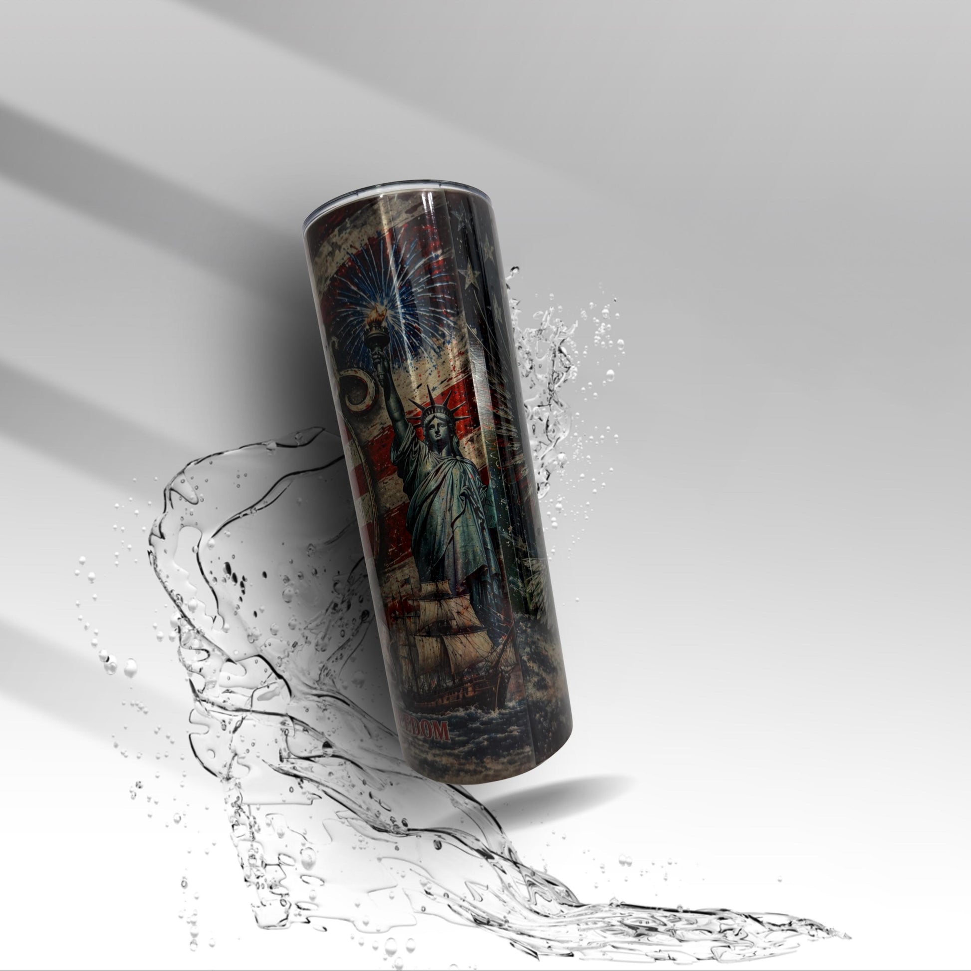 America 250 Years Tumbler | 1776 2026 Patriotic Eagle Cup | Vintage USA Flag Fireworks