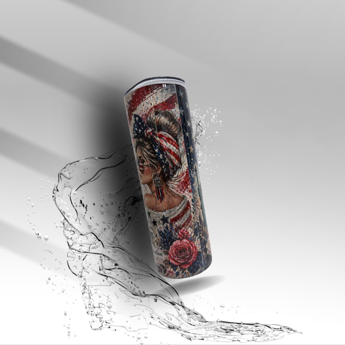 America 250 Years Tumbler | Patriotic Floral USA Cup | Cute Freedom Lover Gift