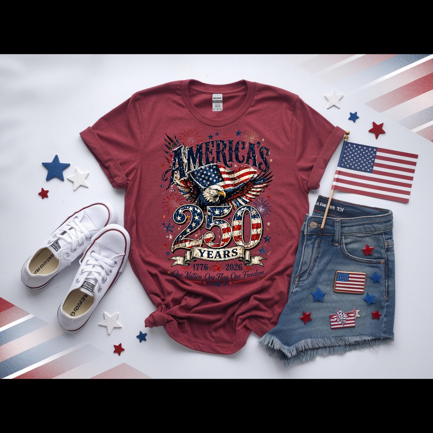 America's 250 Years Patriotic Eagle Shirt | 1776-2026 Independence Day Tee