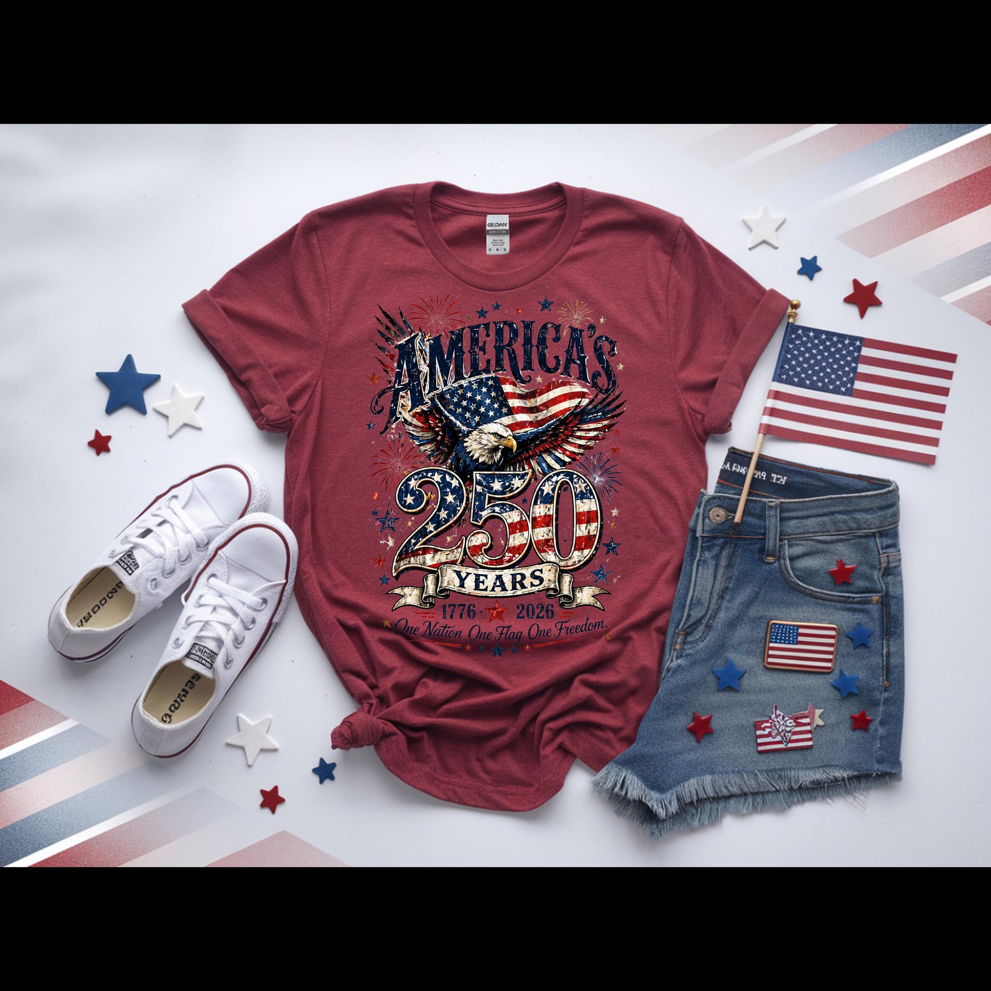 America's 250 Years Patriotic Eagle Shirt | 1776-2026 Independence Day Tee