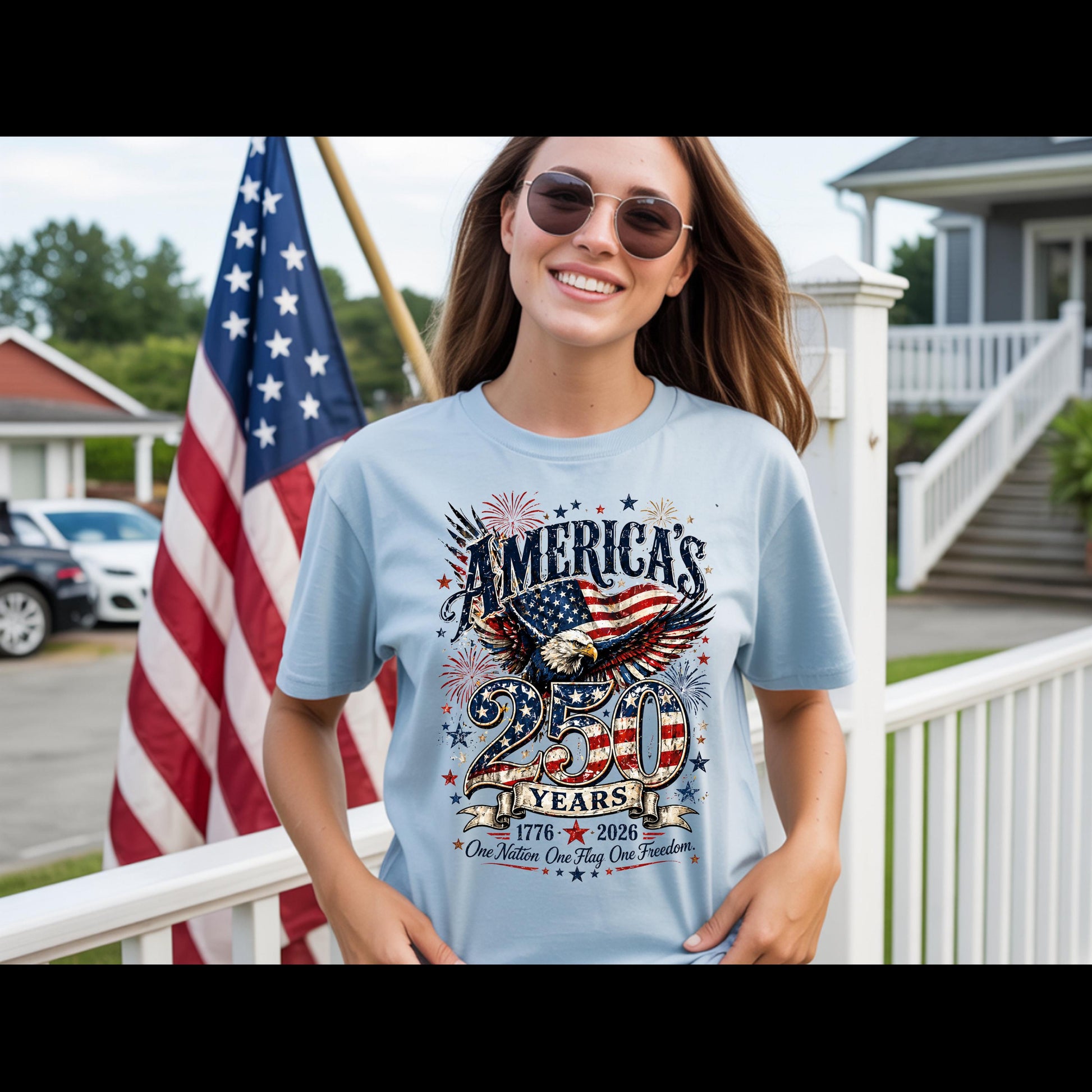America's 250 Years Patriotic Eagle Shirt | 1776-2026 Independence Day Tee