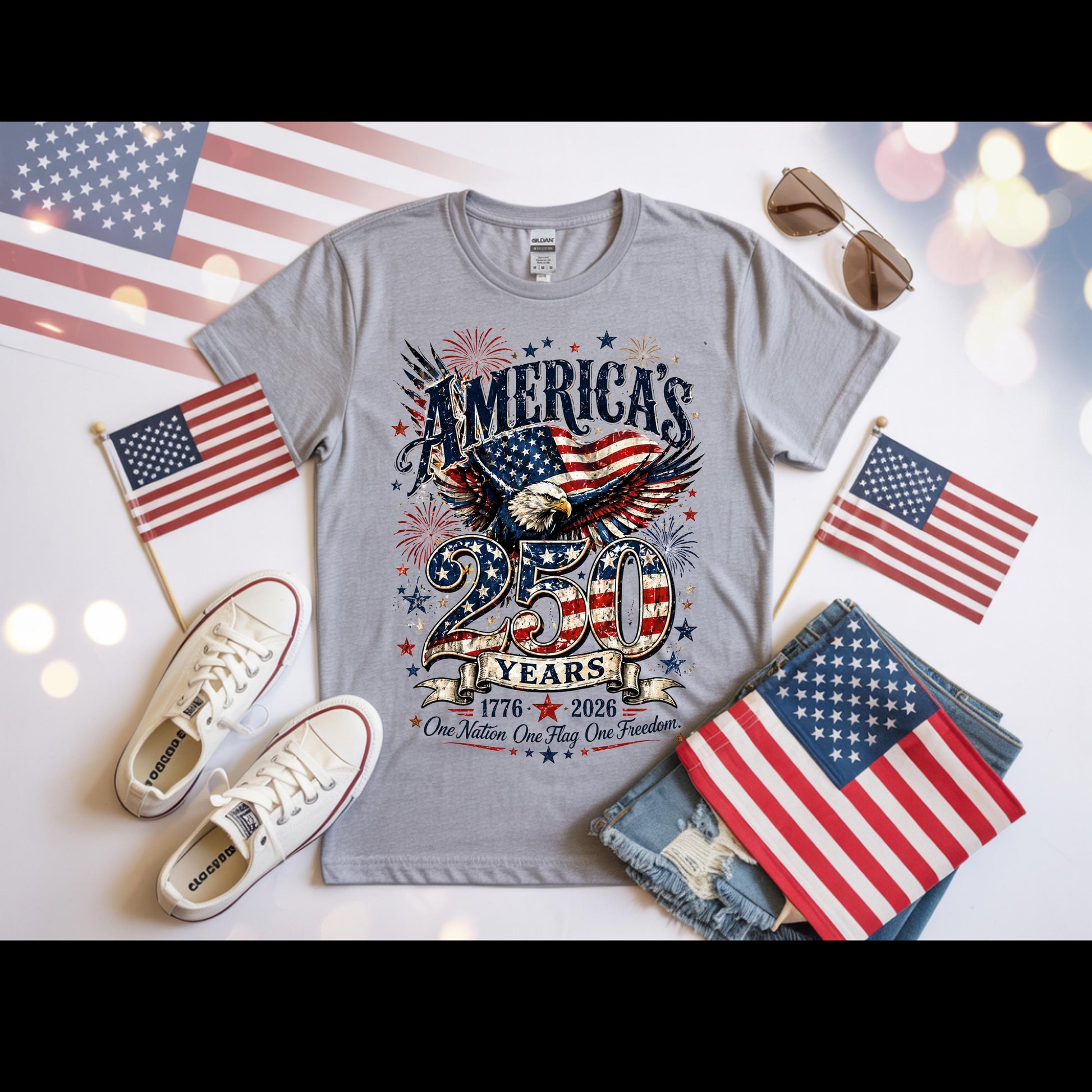 America's 250 Years Patriotic Eagle Shirt | 1776-2026 Independence Day Tee