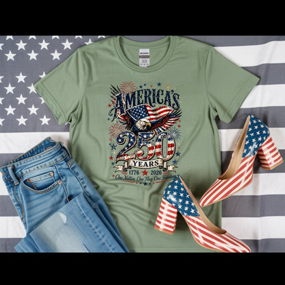 America's 250 Years Patriotic Eagle Shirt | 1776-2026 Independence Day Tee