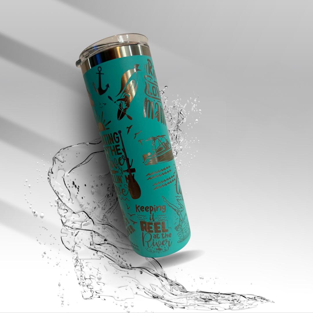 River Life Laser Engraved Tumbler | River Lovin’ Mama 20 oz Stainless Steel Tumbler | Clearance