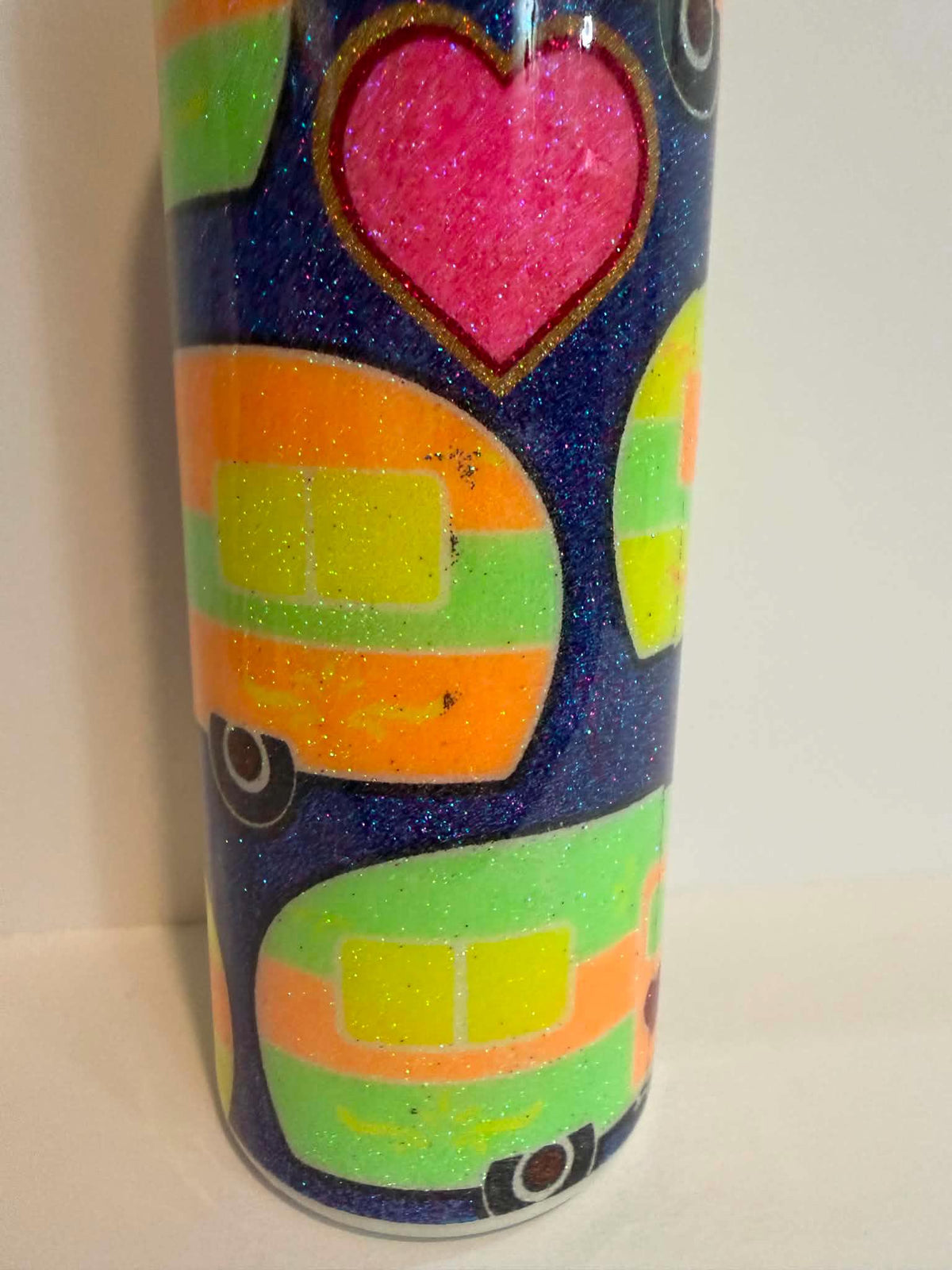 Retro Camper Epoxy Glitter Tumbler Vintage Camper 20 oz Skinny Cup | Clearance
