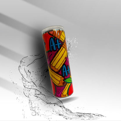 Teacher Appreciation Epoxy Tumbler | 20 oz Skinny Stainless Steel Cup | Handmade Teacher Gift | Clearance