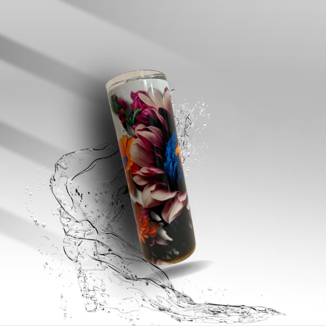 Floral 20 oz Sublimation Tumbler Wildflower Stainless Steel Cup | Handmade Skinny Tumbler | Clearance