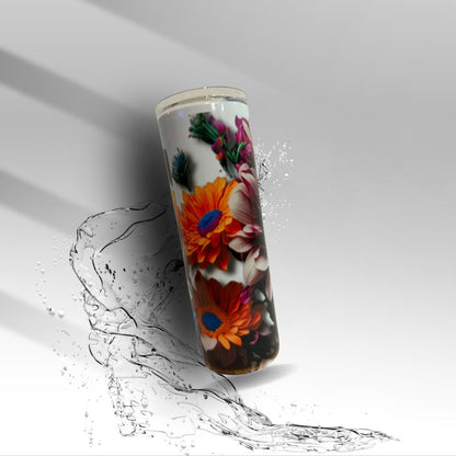 Floral 20 oz Sublimation Tumbler Wildflower Stainless Steel Cup | Handmade Skinny Tumbler | Clearance