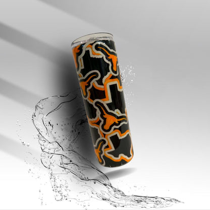 Texas Longhorns 20 oz Epoxy Tumbler | Handmade Stainless Steel Cup | Longhorn Cup | Clearance