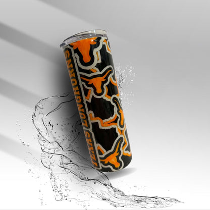 Texas Longhorns 20 oz Epoxy Tumbler | Handmade Stainless Steel Cup | Longhorn Cup | Clearance