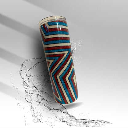 Patriotic Glitter Star Epoxy Tumbler | Red White Blue 20 oz Stainless Steel Travel Cup | Handmade Glitter Tumbler | Clearance