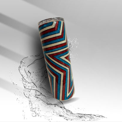 Patriotic Glitter Star Epoxy Tumbler | Red White Blue 20 oz Stainless Steel Travel Cup | Handmade Glitter Tumbler | Clearance