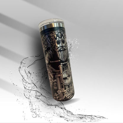 Engraved Motorcycle Rider 20 oz Laser Tumbler | Biker Gift | Husband Gift | Stainless Steel Insulated Cup | Clearance