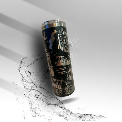 River Life Laser Engraved Tumbler | 20 oz Stainless Steel Travel Cup | River Floating Gift | Clearance