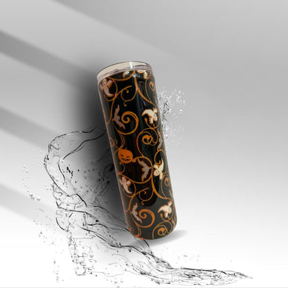 Halloween Glitter Epoxy Tumbler | 20 oz Ghost Pumpkin Bat Stainless Steel Cup | Spooky Fall Drinkware | Clearance