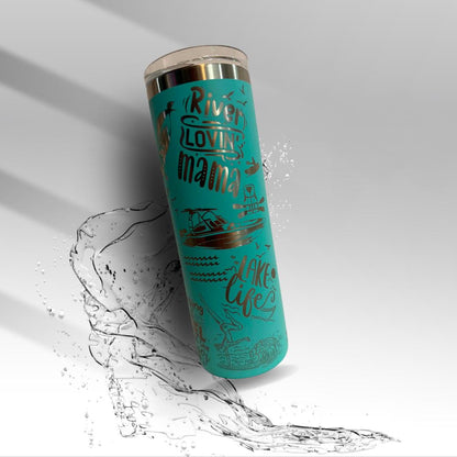 River Life Laser Engraved Tumbler | River Lovin’ Mama 20 oz Stainless Steel Tumbler | Clearance