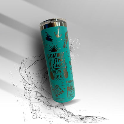 River Life Laser Engraved Tumbler | River Lovin’ Mama 20 oz Stainless Steel Tumbler | Clearance
