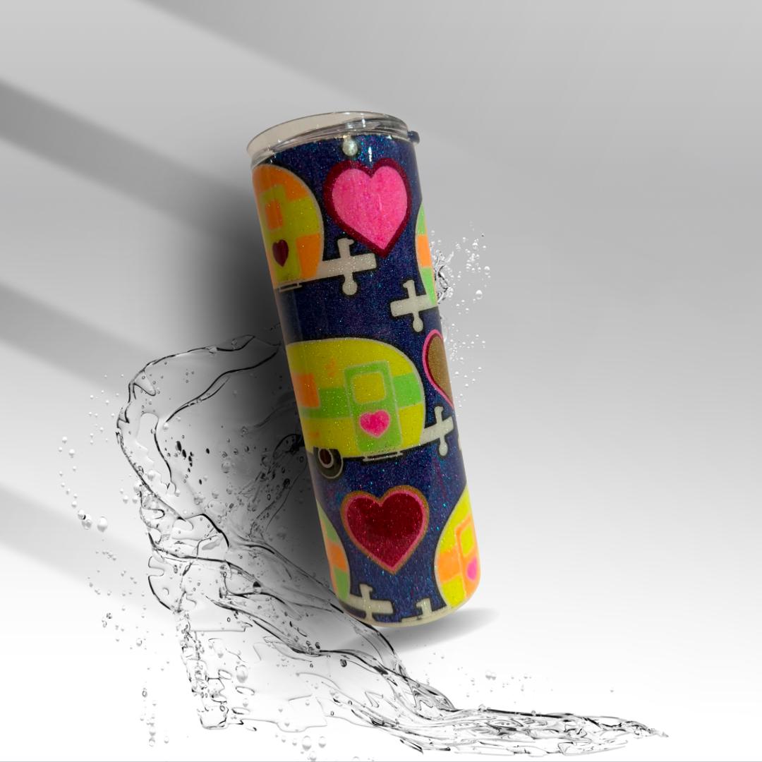 Retro Camper Epoxy Glitter Tumbler Vintage Camper 20 oz Skinny Cup | Clearance