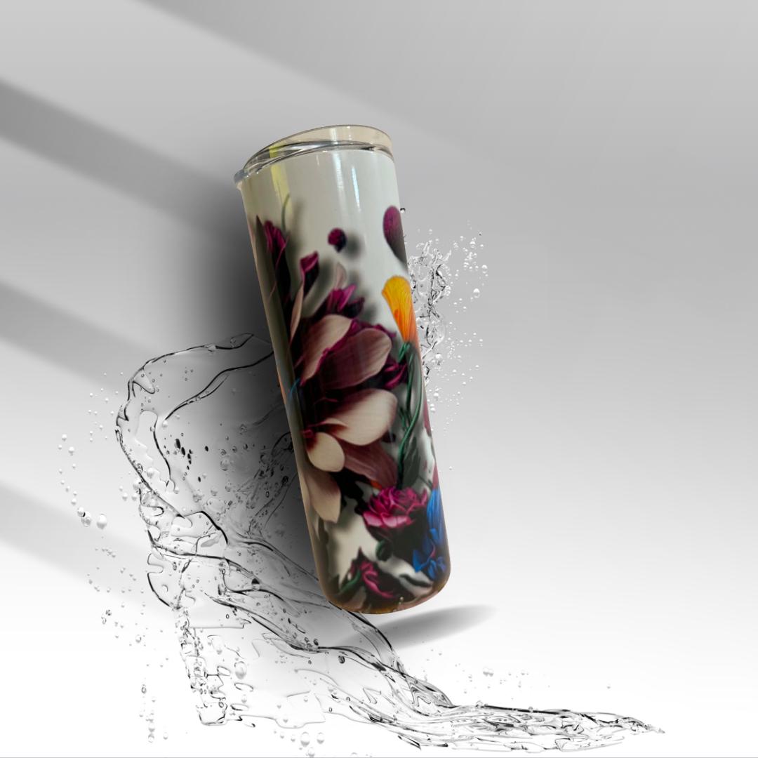 Floral 20 oz Sublimation Tumbler Wildflower Stainless Steel Cup | Handmade Skinny Tumbler | Clearance