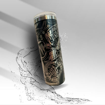 Engraved Motorcycle Rider 20 oz Laser Tumbler | Biker Gift | Husband Gift | Stainless Steel Insulated Cup | Clearance
