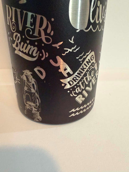 River Life Laser Engraved Tumbler | 20 oz Stainless Steel Travel Cup | River Floating Gift | Clearance