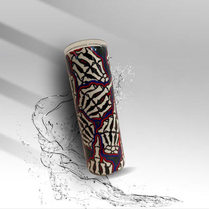 Skeleton Hands Hand-Painted Epoxy Tumbler | 20 oz Halloween Glitter Stainless Steel Cup | Spooky Gothic Gift | Clearance