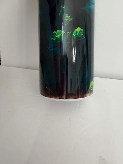 Storm Rose 30 oz Sublimation Tumbler | Gothic Yellow Rose Travel Mug | Lightning Floral Skinny Cup | Clearance