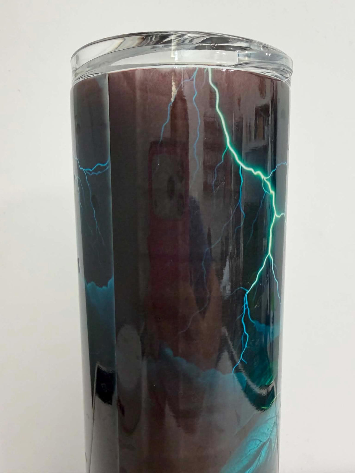 Storm Rose 30 oz Sublimation Tumbler | Gothic Yellow Rose Travel Mug | Lightning Floral Skinny Cup | Clearance