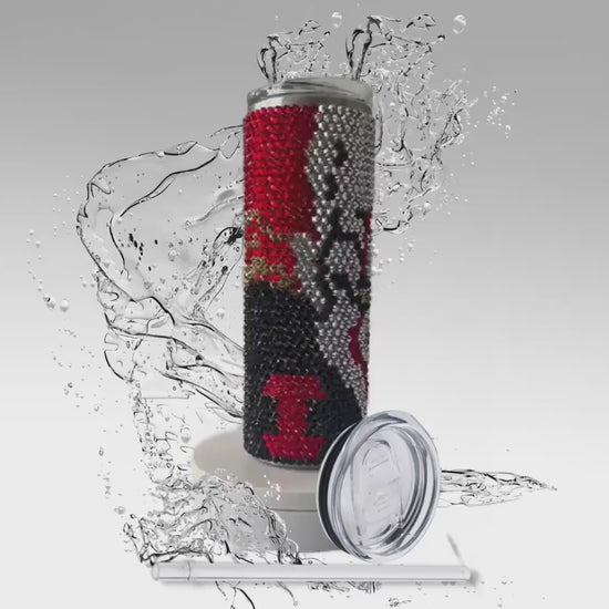Rhinestone Tumbler: Scary Halloween Clown, 20 oz Rhinestone Bling Skinny Tumbler