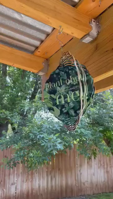 Wind Spinner: Plant-Aholic, Indoor Outdoor 10in Metal Wind Spinner