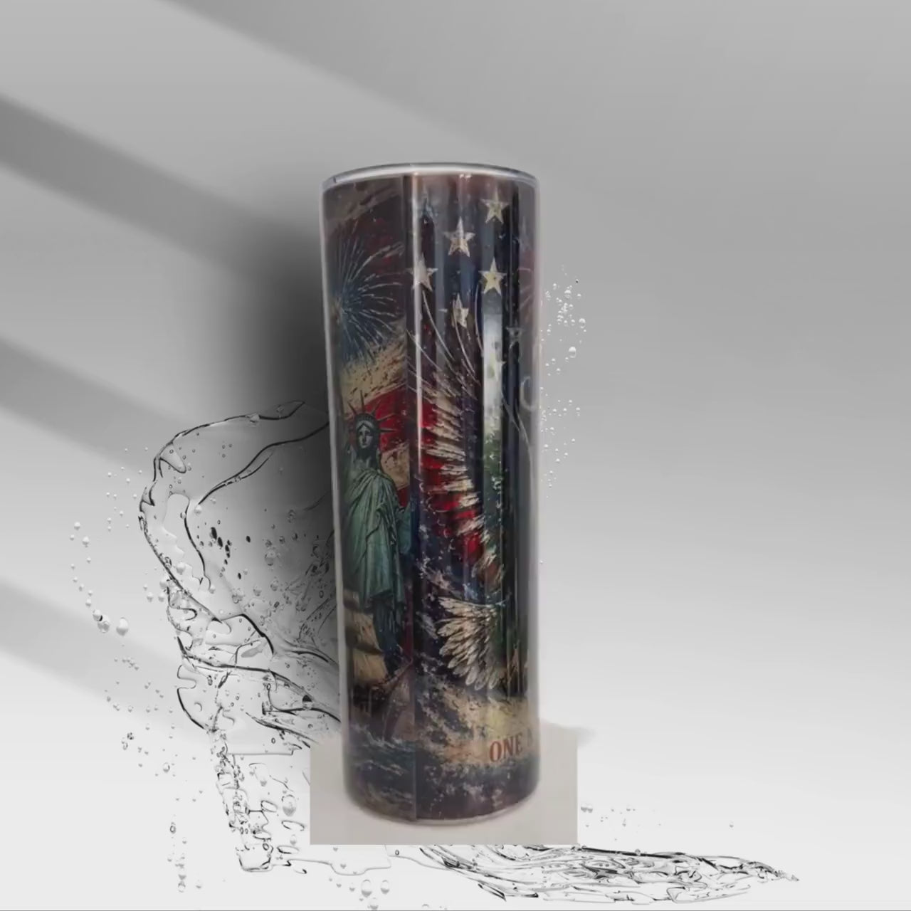 America 250 Years Tumbler | 1776 2026 Patriotic Eagle Cup | Vintage USA Flag Fireworks