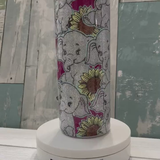 Elephant Sunflower, Epoxy Insulated Tumbler