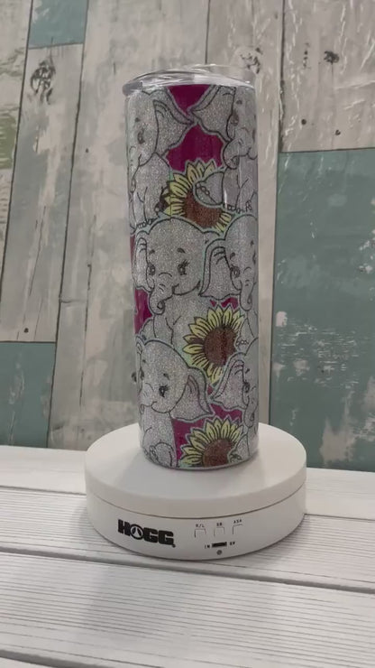 Elephant Sunflower, Epoxy Insulated Tumbler