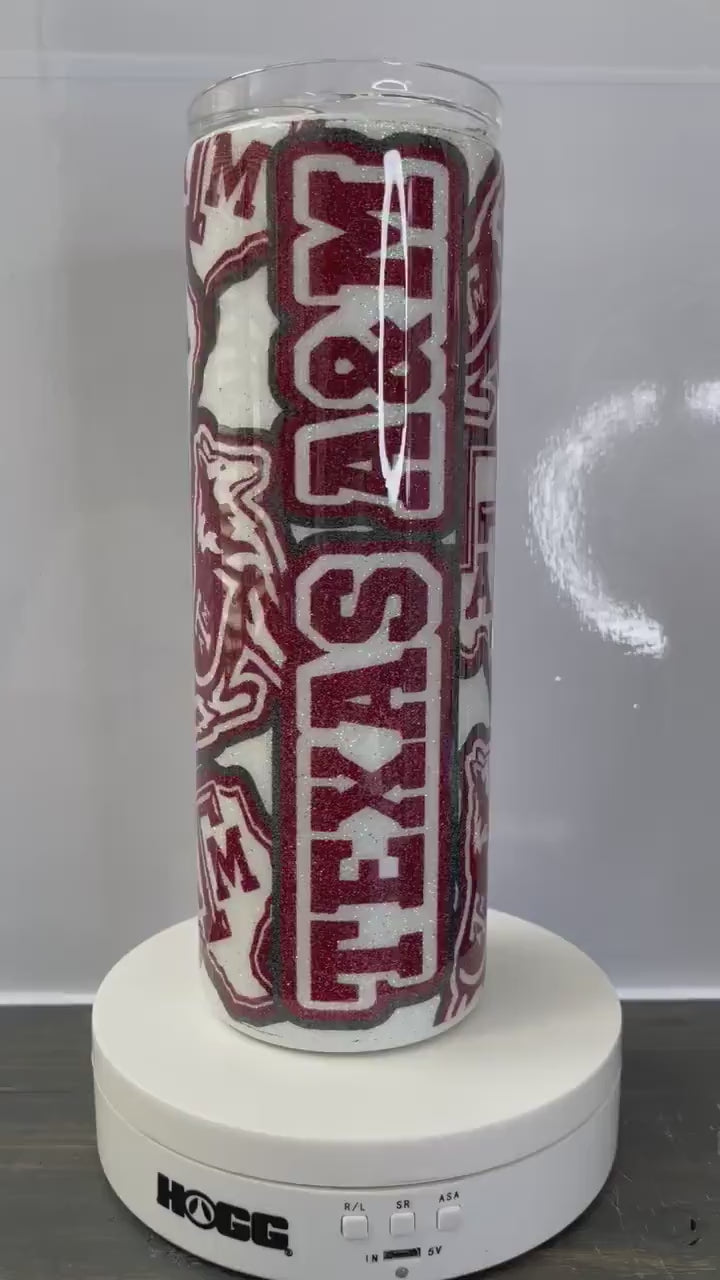 Texas A&M University Tumbler, College Sports Stainless Steel Drinking Cup