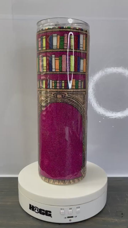 So Many Books Library, Glitter Epoxy Custom oz Tumbler