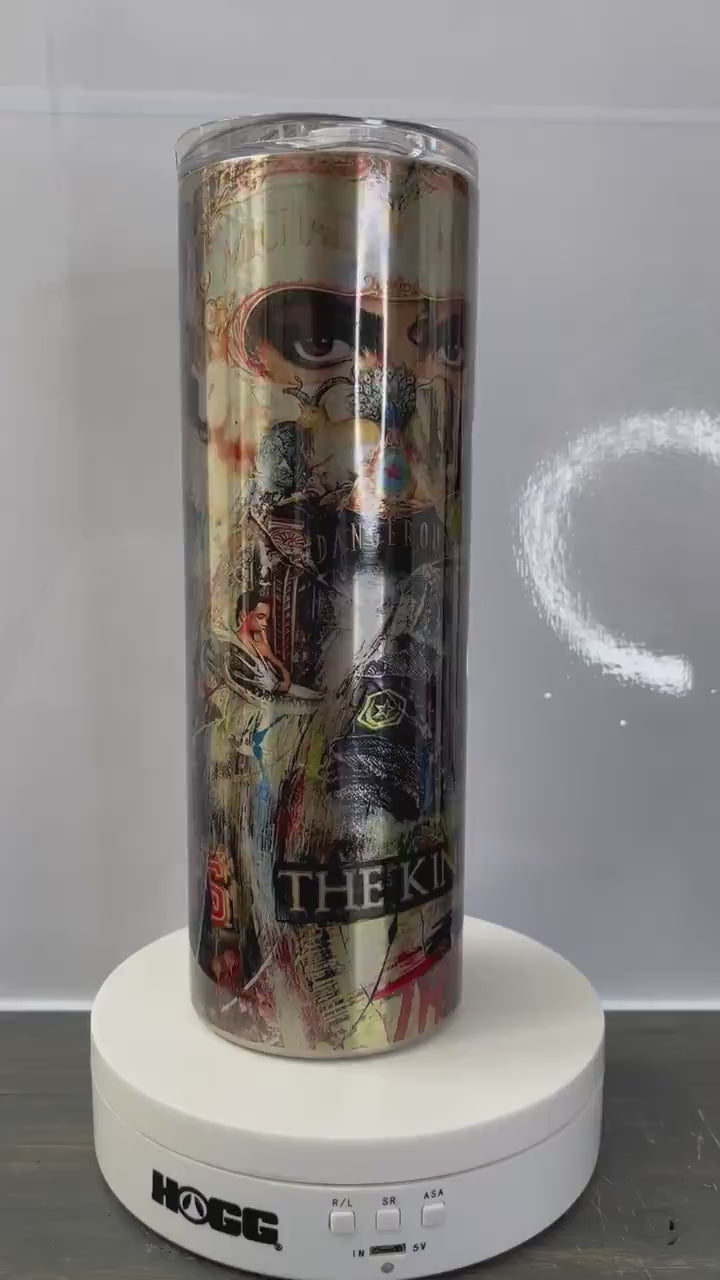 Micheal Jackson King of Pop, Sublimated 20 oz Skinny Tumbler