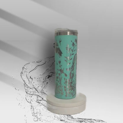 Horse Floral Laser Engraved Tumbler: Western Equestrian Drinkware