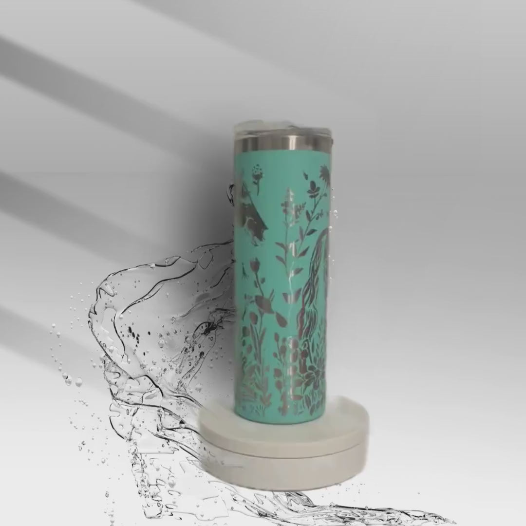 Horse Floral Laser Engraved Tumbler: Western Equestrian Drinkware