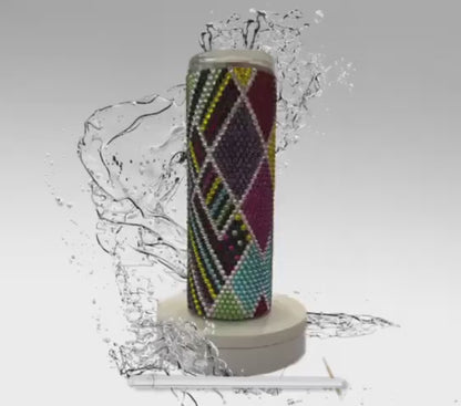 Rhinestone Tumbler: Multi Diamonds, 20 oz Rhinestone Bling Skinny Tumbler
